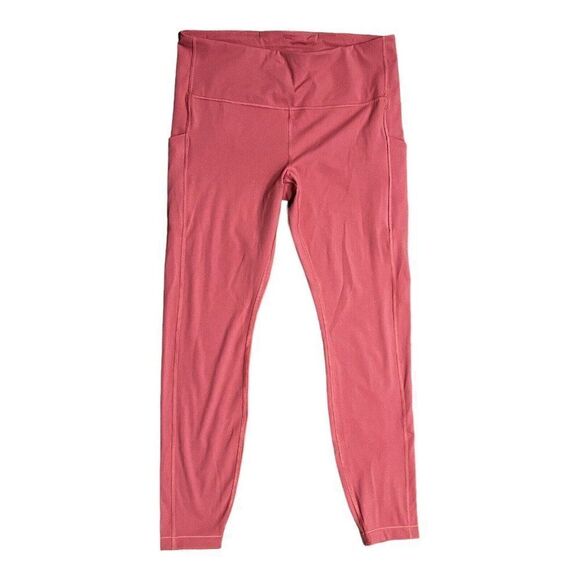 Athleta Pants - Athleta Leggings Women’s L Pink Ultimate Stash Pocket Tight Pockets 26” Crop